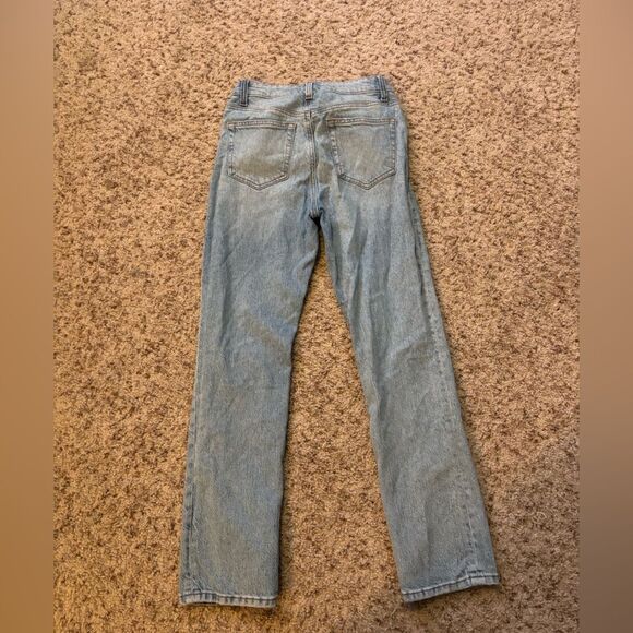 Reformation Montego Destroyed Liza High Rise Straight Crop Jeans Size 25 - Picture 5 of 6